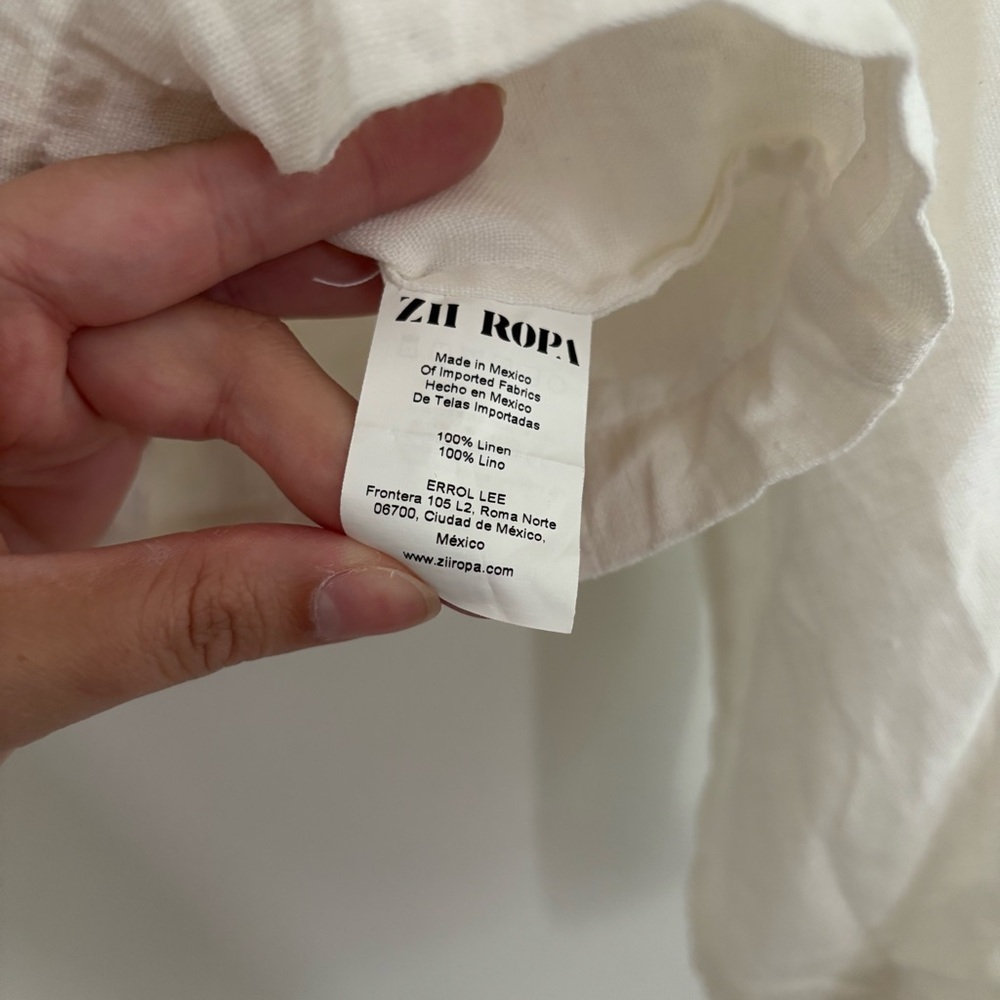 Zii Ropa White Linen Open Front Vera String Top - image 8